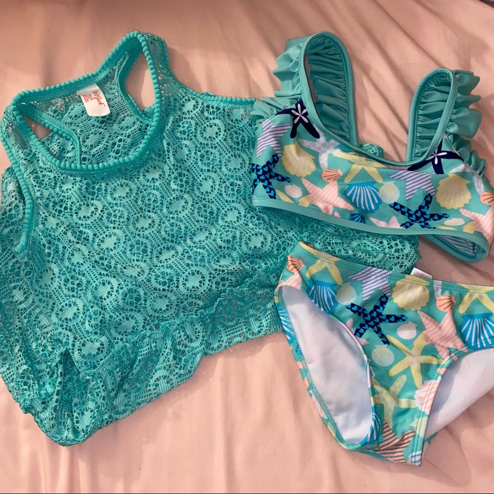 Cat & Jack Girls Bathing Suit & Swim Coverup